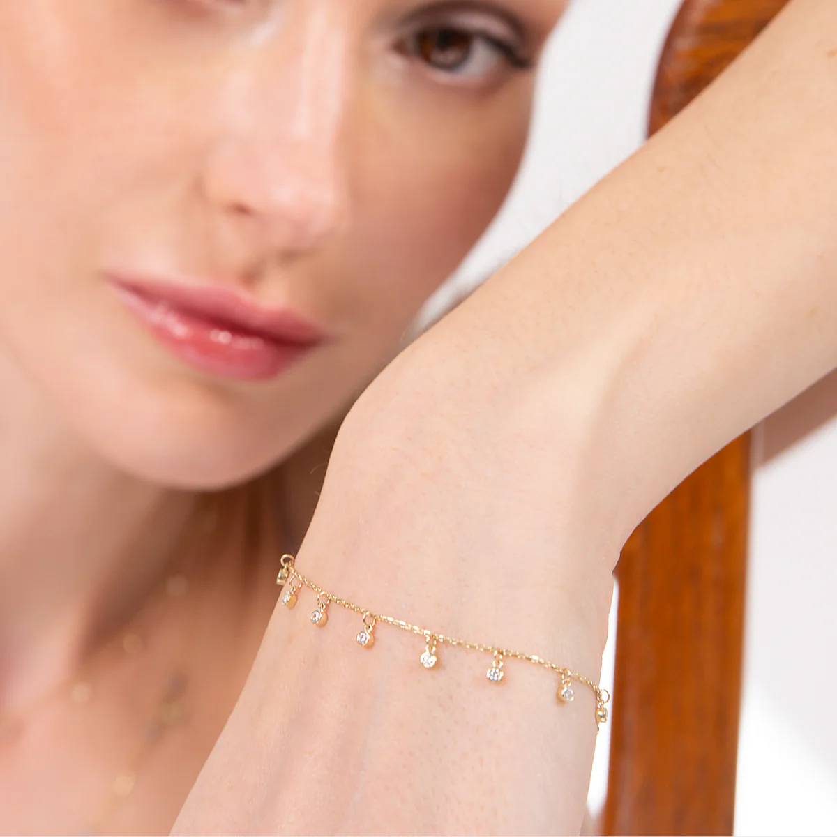Bracciale Donna Milor Gold 9 KT Catena Rolò Zirconi WSGD90569.YG